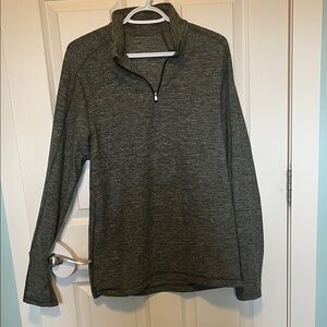 Men's Lululemon Heathered Green  Quarter-Zip Sweater